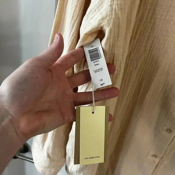 NWT Wilfred Free SAIL Button Up Size Large Color Beige - Picture 5 of 7